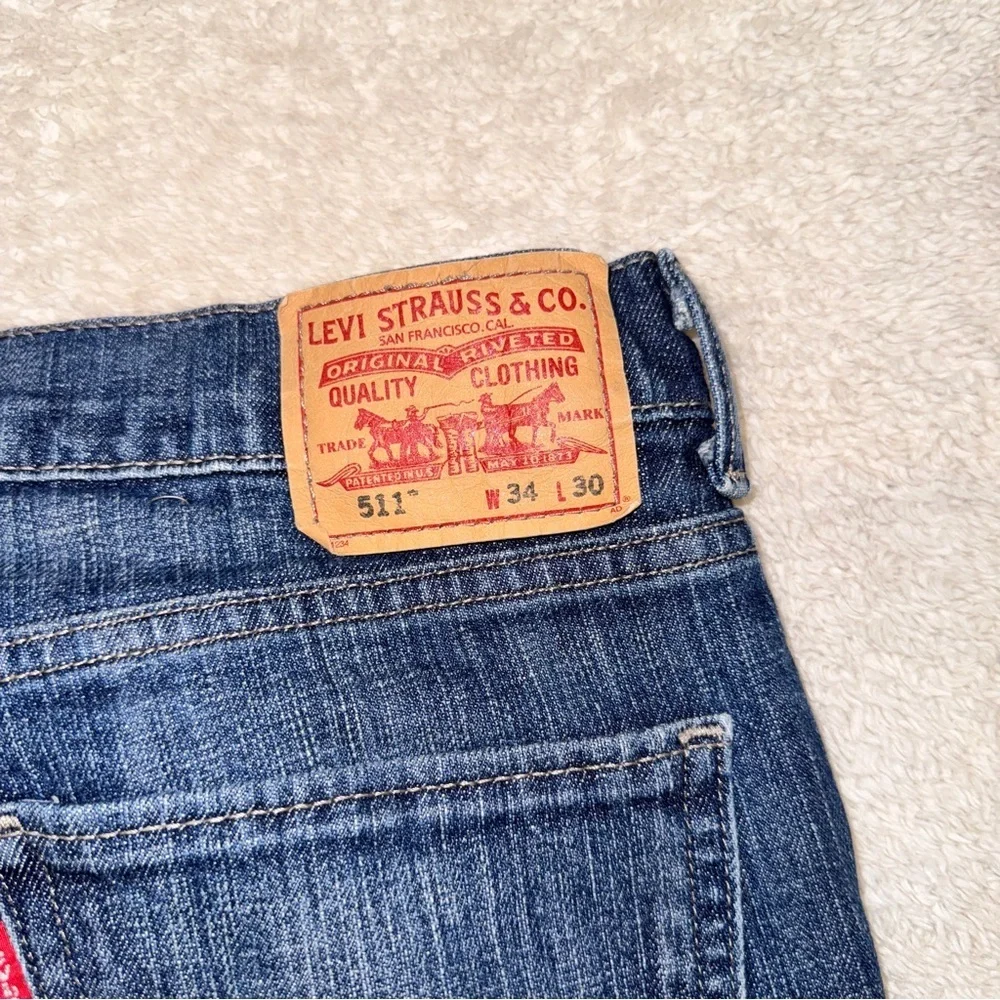 Levi's 511 Skinny Dark Indigo Jeans Size 34x30